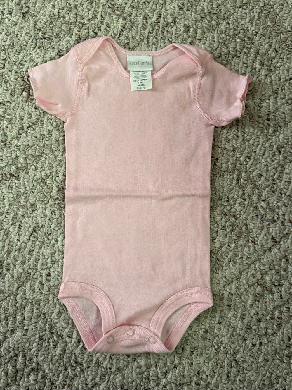 Vintage Carter's Pink Short-Sleeve Baby One-Piece
